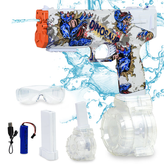 ENJOYS JOYFULLY Electric Water Gun（Blue Dinosaur）
