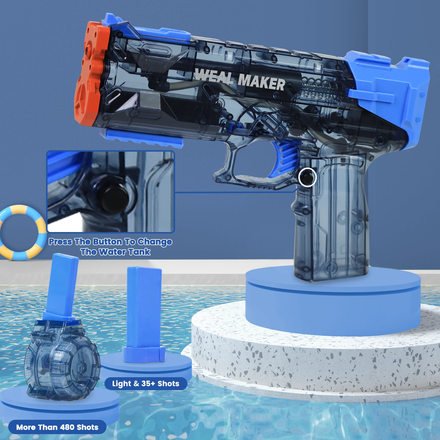 ENJOYS JOYFULLY Electric Water Gun（Blue）