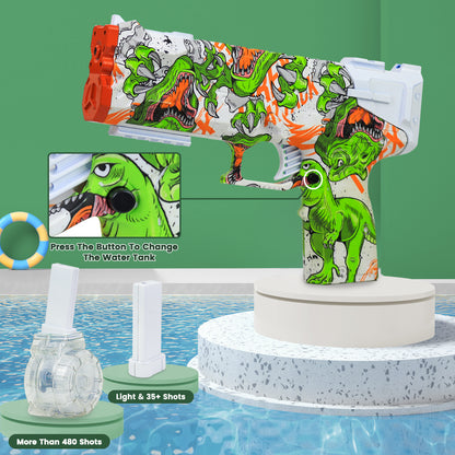 ENJOYS JOYFULLY Electric Water Gun（Green Dinosaur）