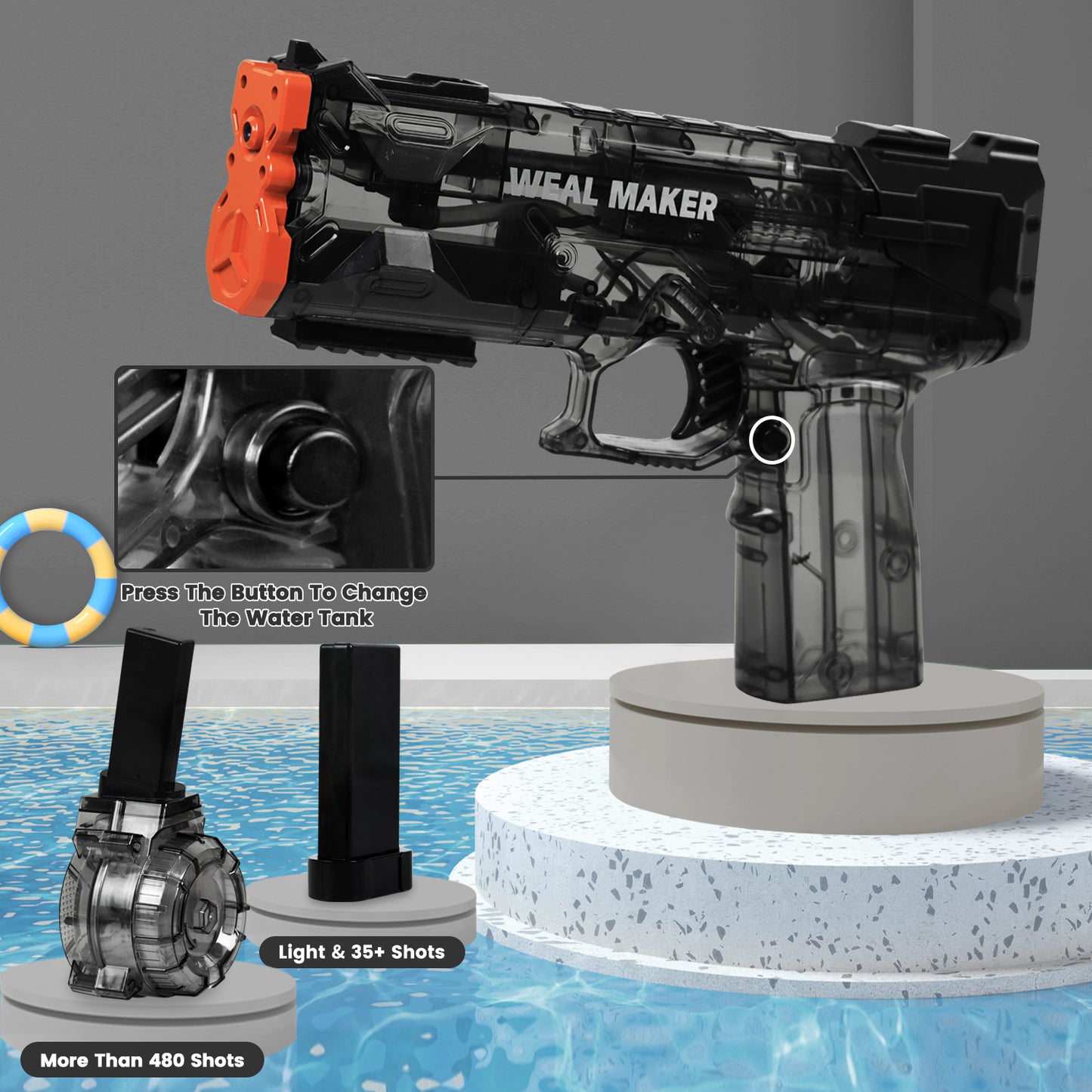 ENJOYS JOYFULLY Electric Water Gun（Black）