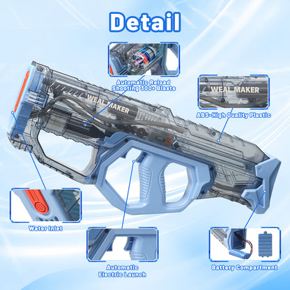 ENJOYS JOYFULLY Automatic Water Reload Electric Water Gun（Blue）